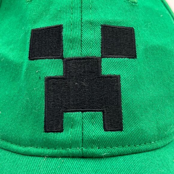 Minecraft Creeper Hat Boys Youth OS Green Snapback Cap Mojang Jinx Video Game - Picture 7 of 11